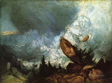 La caída de una avalancha en los Grisones Romantic Turner Pinturas al óleo